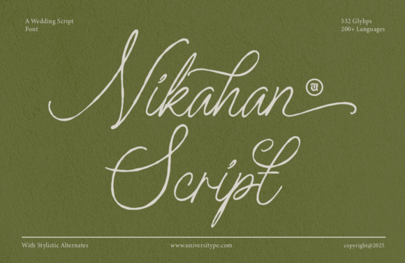 Nikahan Script: A Romantic Typeface for Editorial Design