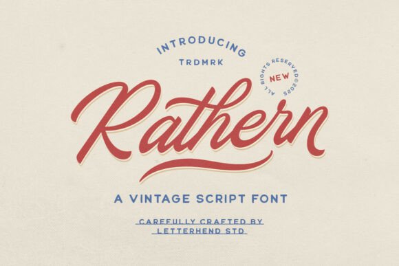 Rathern Vintage Script Font for Bold Campaigns